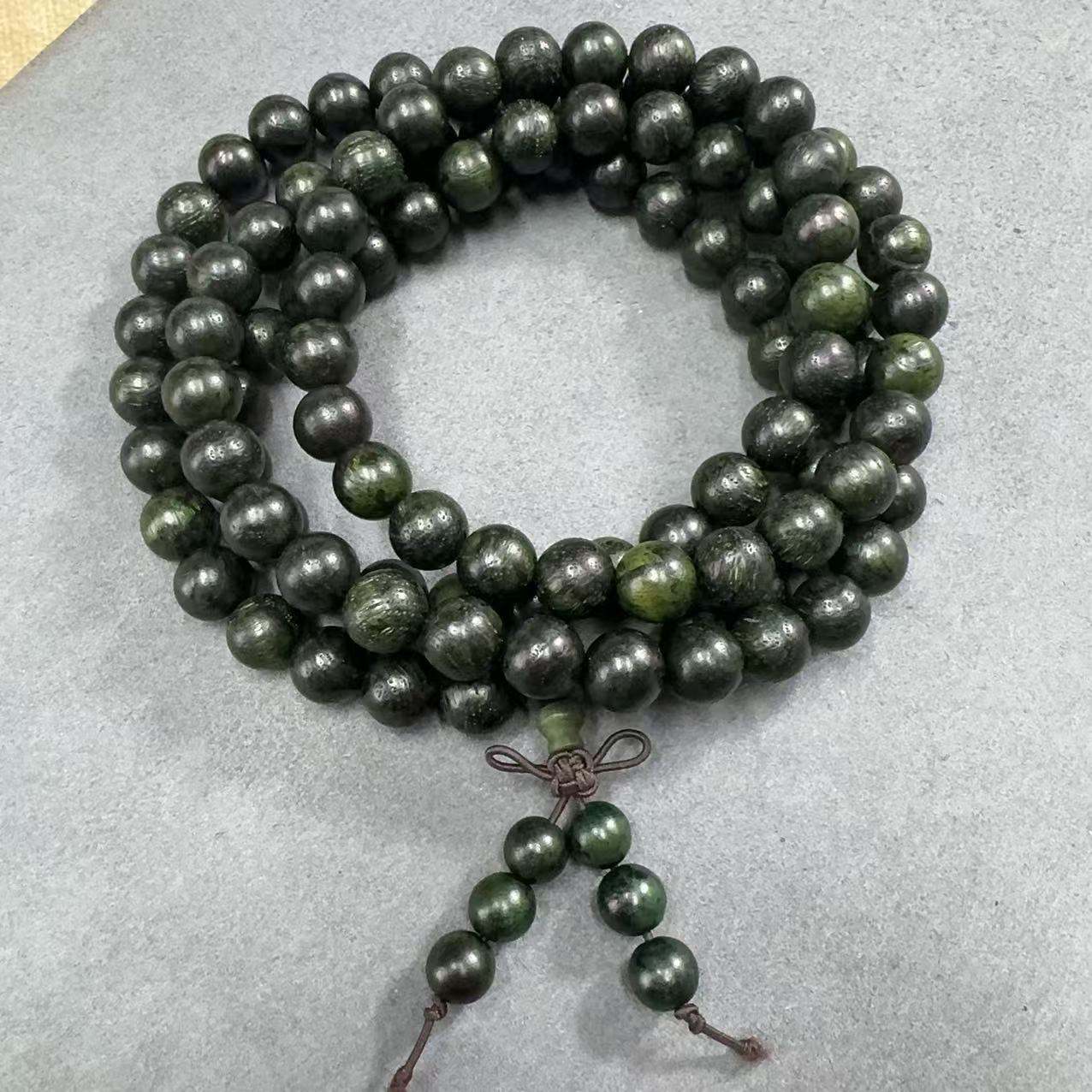 沉香A128海南瘤疤绿奇楠木作文创10mm