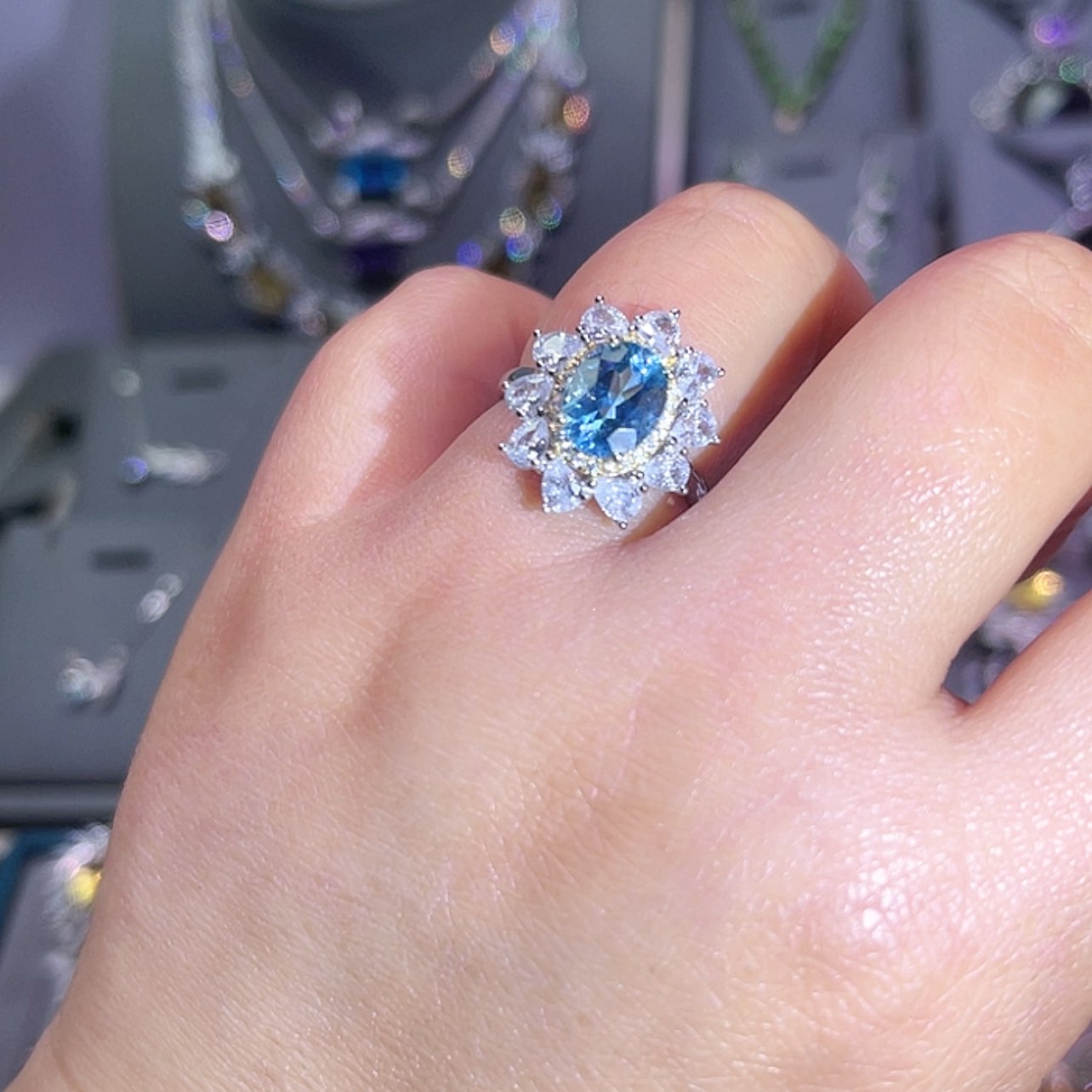 【闪购商品】托帕石戒指银S925镶嵌