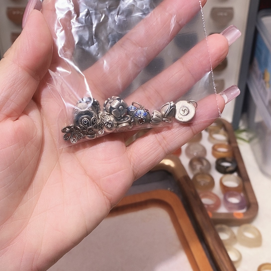 小***儿玛瑙/玉髓未镶嵌戒指银饰