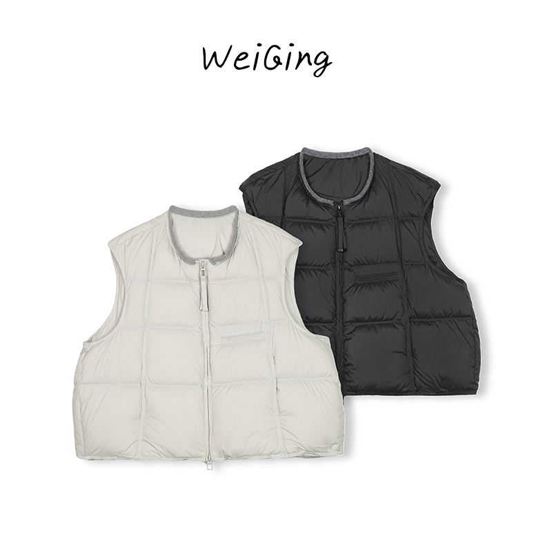 【丹姐家~泡芙羽绒马甲】韩版设计感短款羽绒马甲女