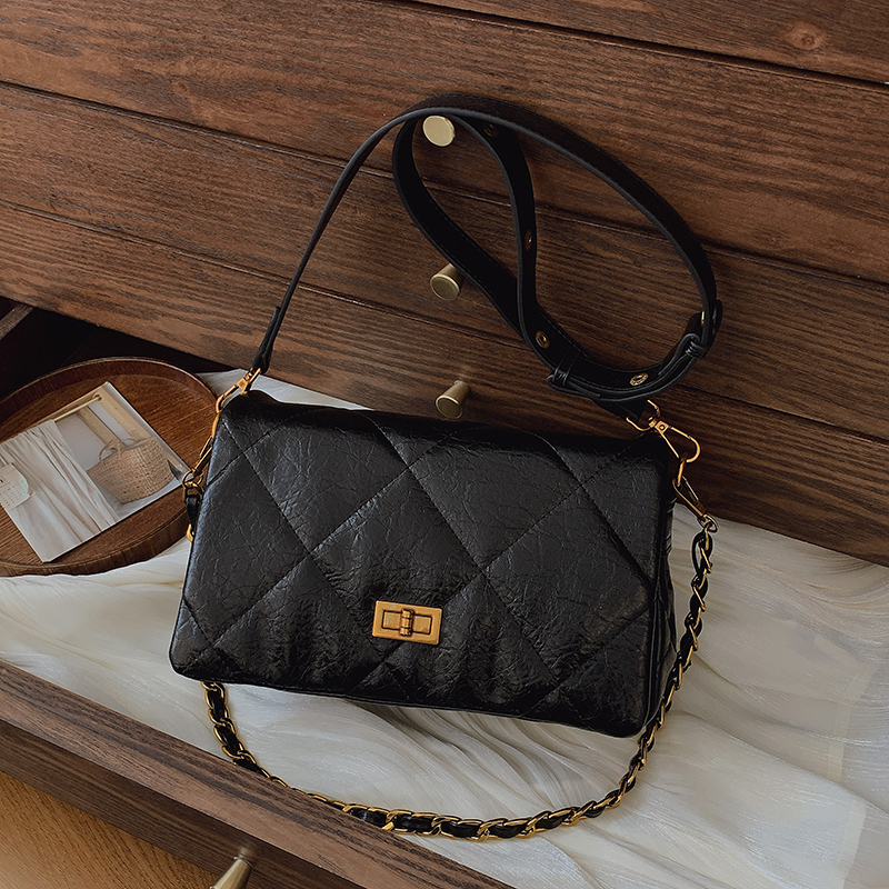 菱格百搭包小香风链条包2025春季新款女通勤包单肩包斜挎包18068