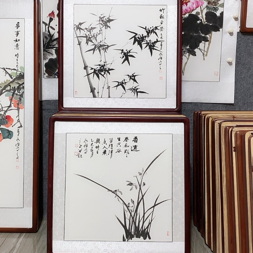 【闪购商品】国画书画作品带框63×63厘米
