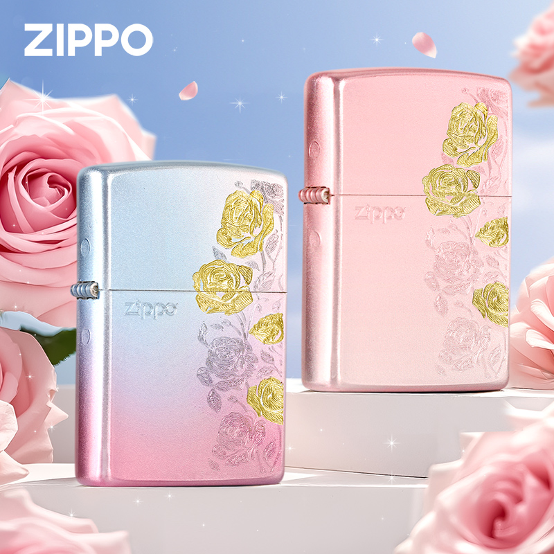 ZIPPO/之宝打火机热恋玫瑰雕刻幻彩创意气质防风礼盒装 DYF1