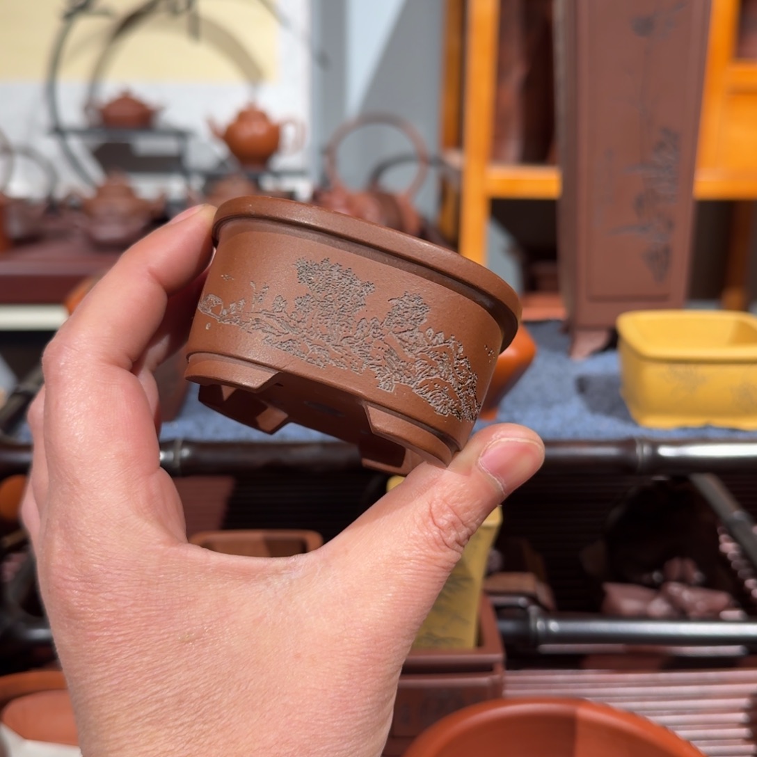 紫砂花盆原矿紫泥