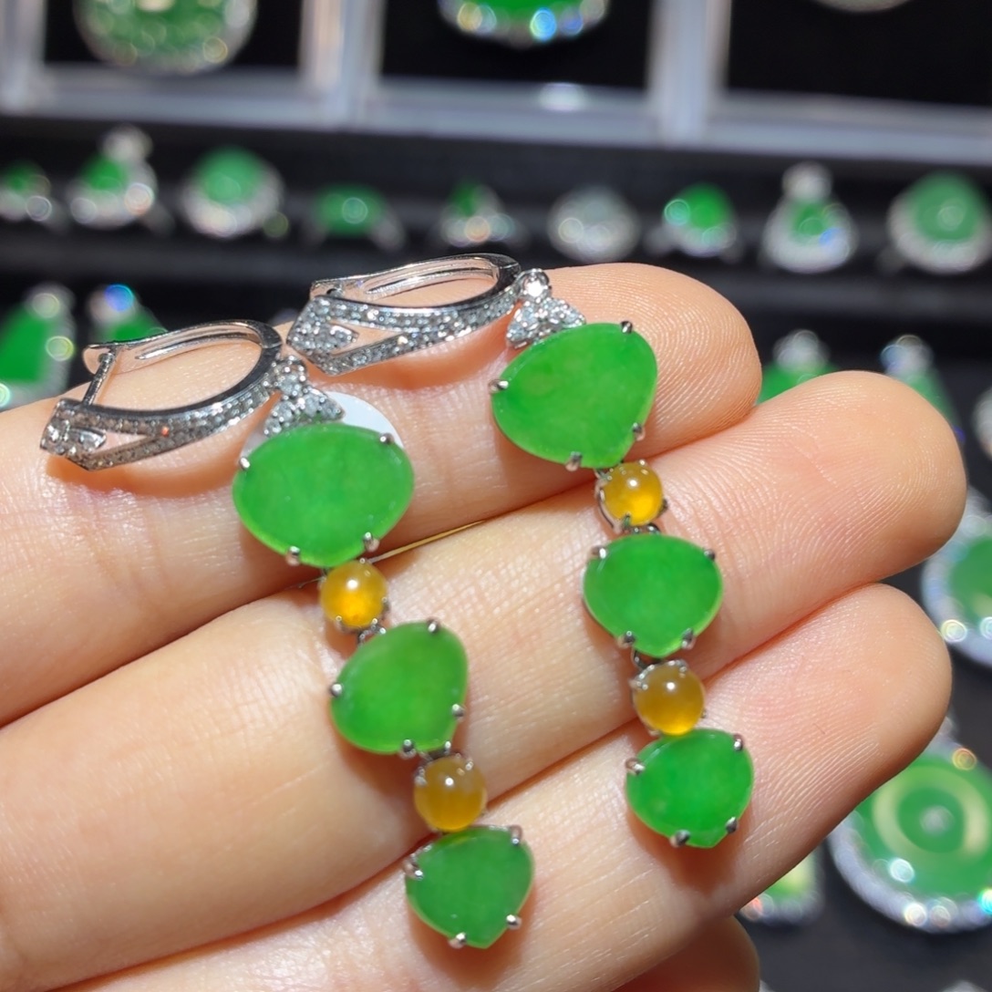 翡翠18K金镶嵌吊坠(不含链)翡翠