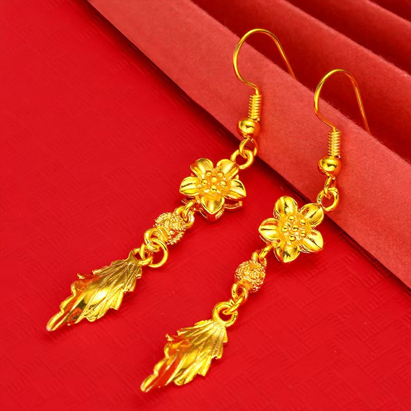 兰轩阁1 花朵设计流苏款耳饰耳钉气质长款耳钉（X01）