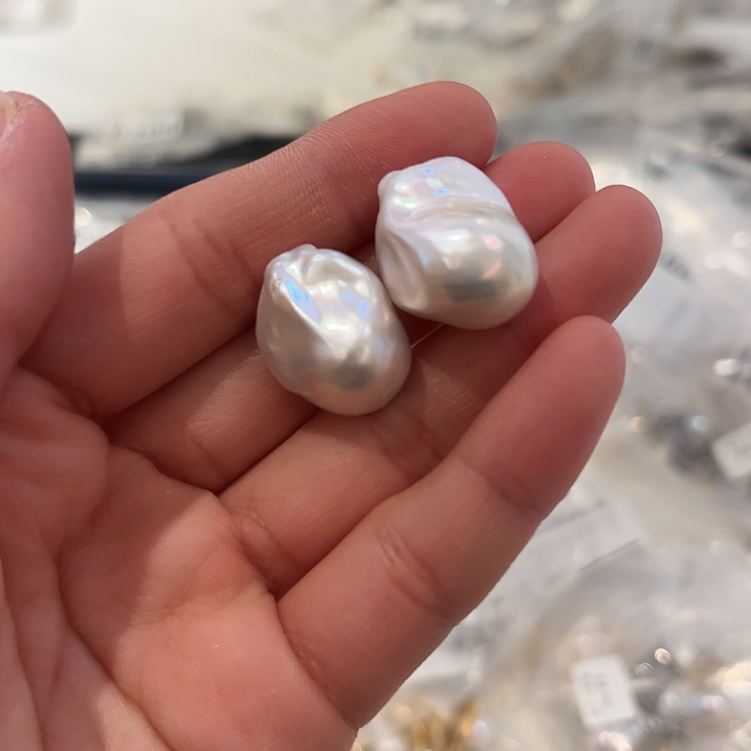 淡水珍珠耳饰银S925镶嵌