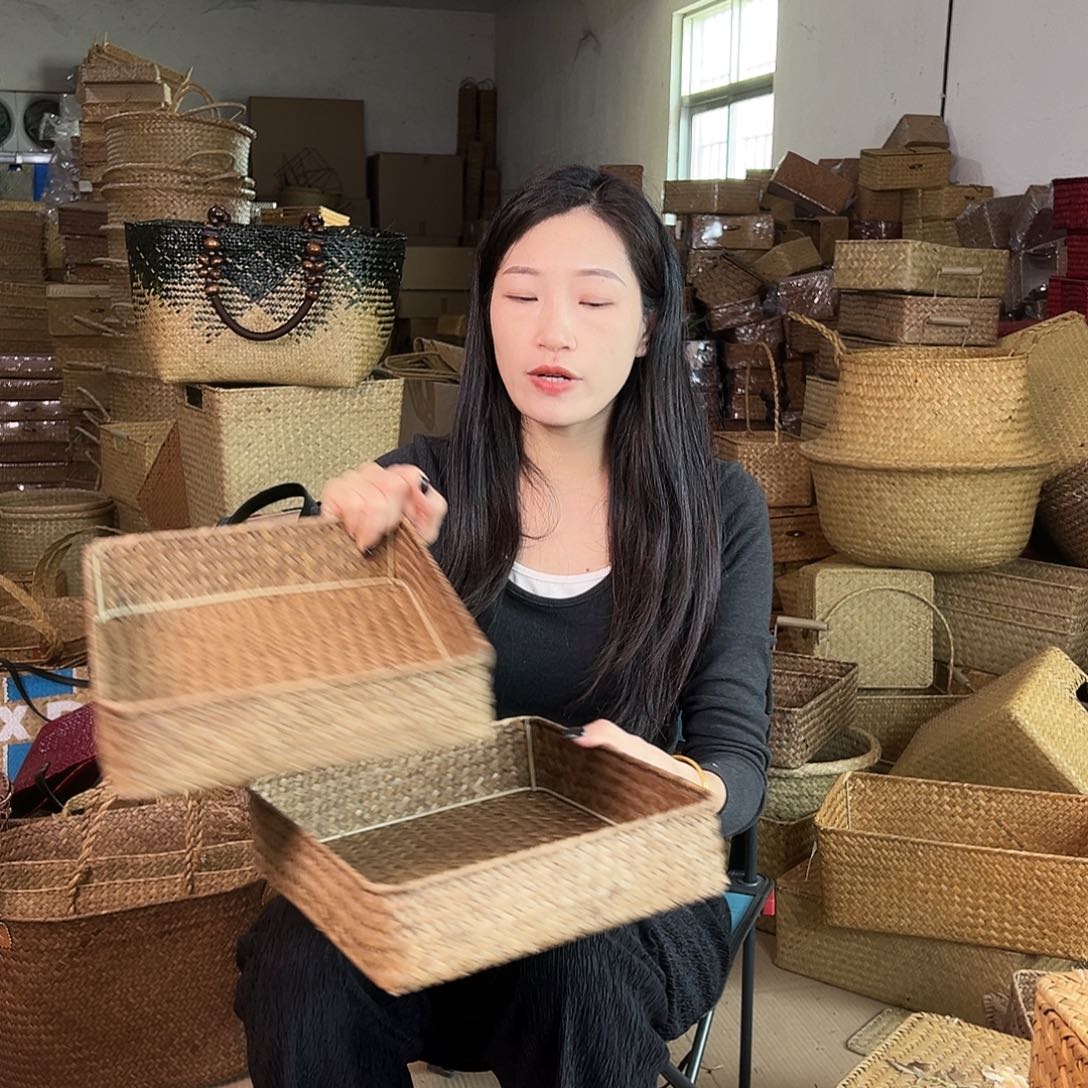 草编草编包/草编收纳盒带瑕疵