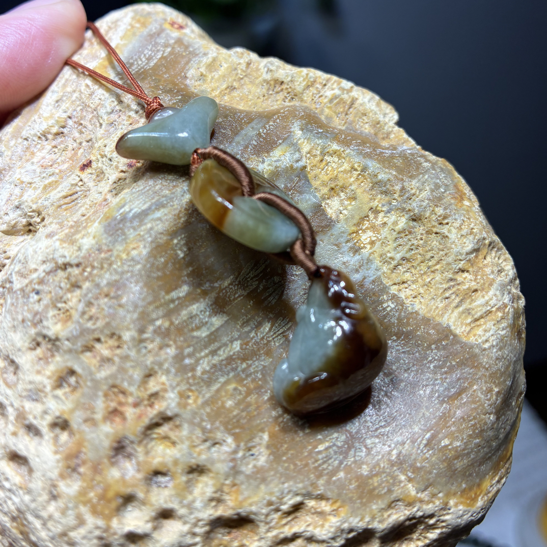 ［鼠你有钱］天然翡翠小老鼠铜钱元宝设计款手机挂件压襟皆可