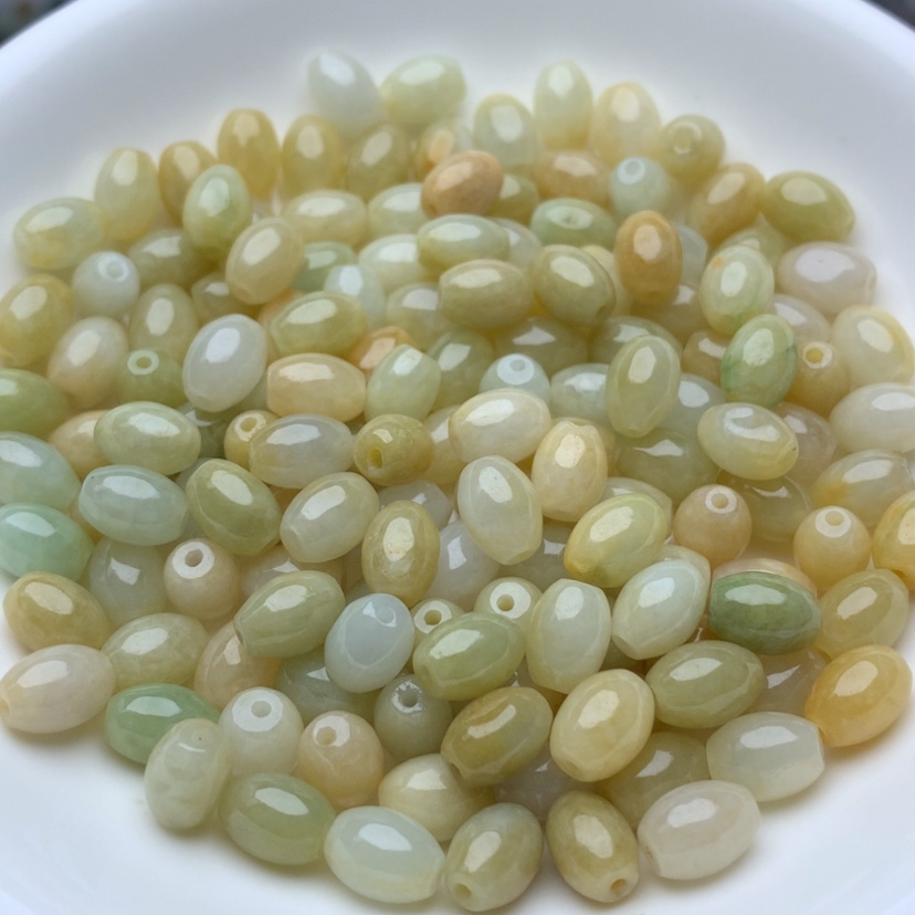 【闪购商品】翡翠手链未镶嵌卡5*7黄白米珠50颗