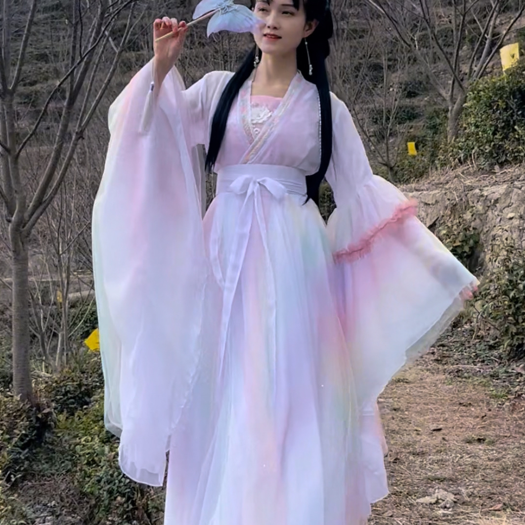 彩虹裙蝴蝶袖中国风影视服装