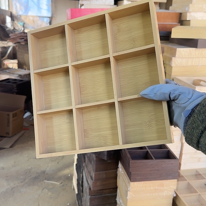 爆款九宫格科技木收纳盘微瑕拍下，不退不换