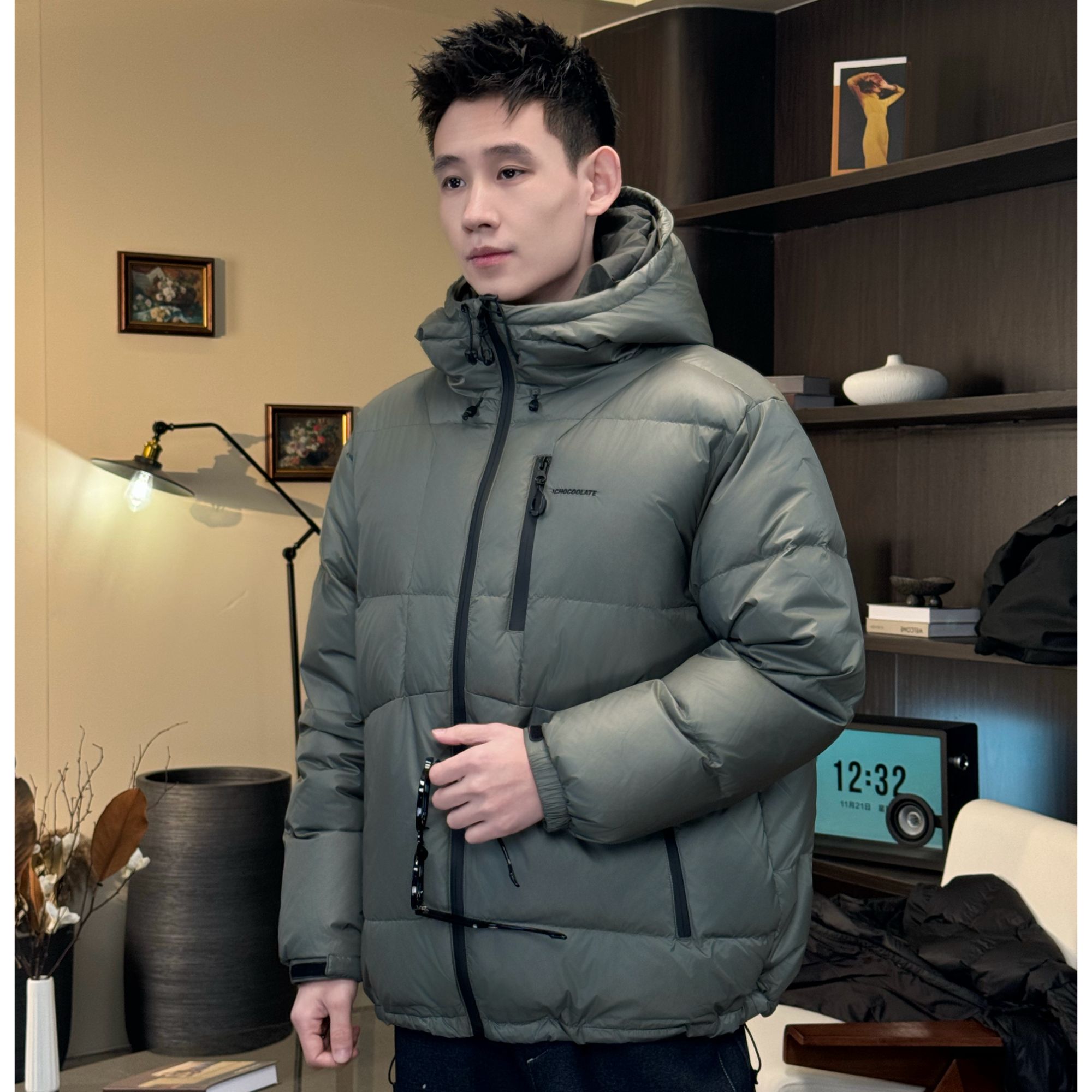  【HAN·S】羽绒高蓬绒子羽绒轻暖泡芙面包连帽羽绒服9985