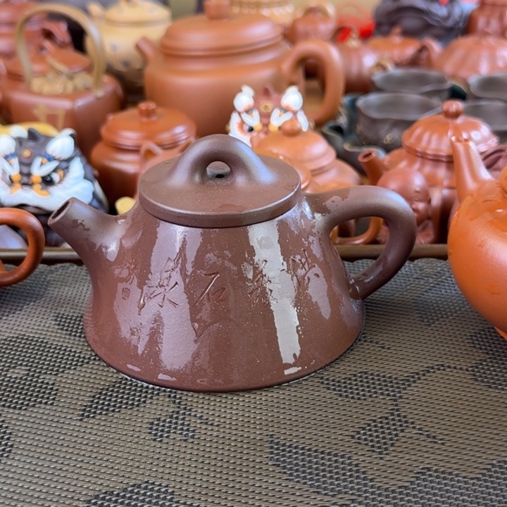 茶壶紫砂紫泥全手霸王石瓢200毫升