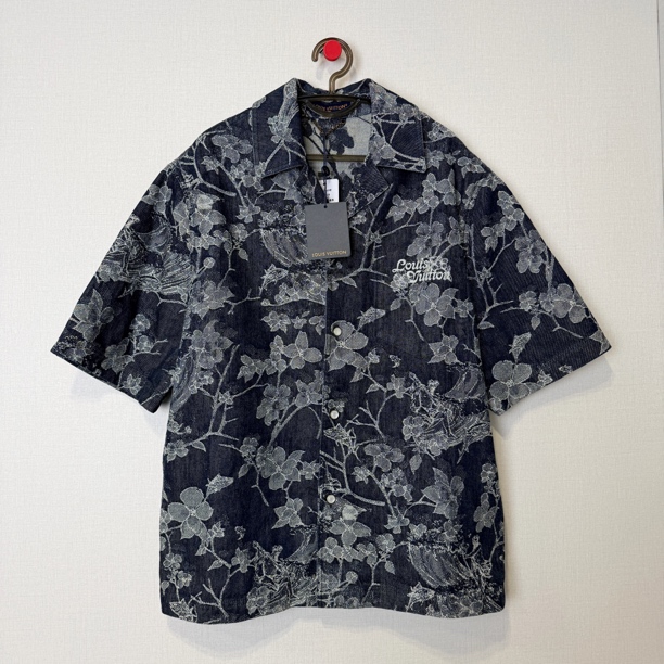 未使用 LouisVuitton/路易威登 花卉牛仔短袖衬衫/M/编号12158
