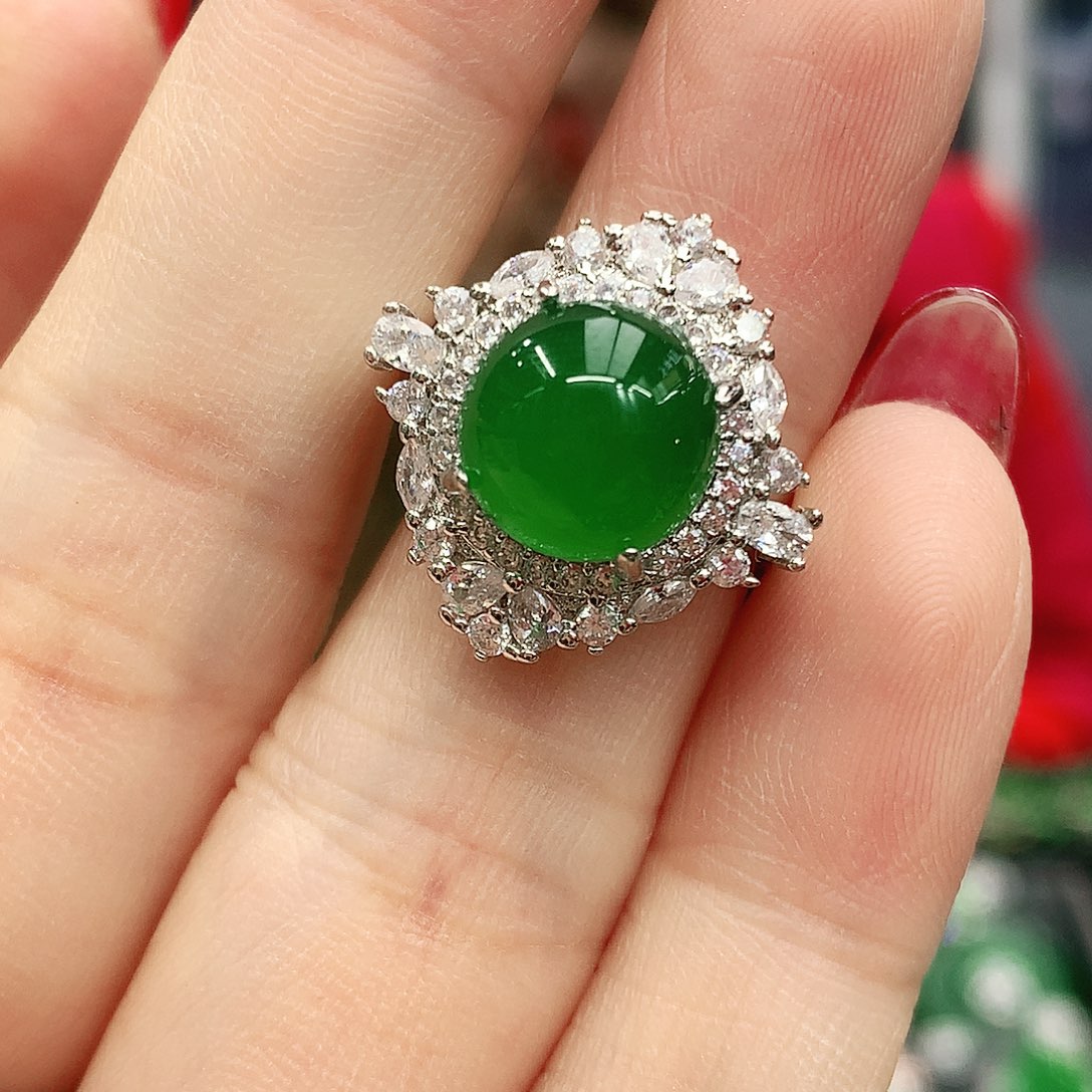 银S925镶嵌戒指玛瑙/玉髓