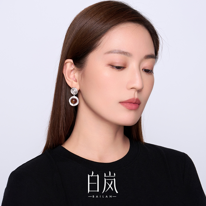 【7月上新】白岚观澜耳坠木头耳环女小众设计新中式复古轻奢ED4644