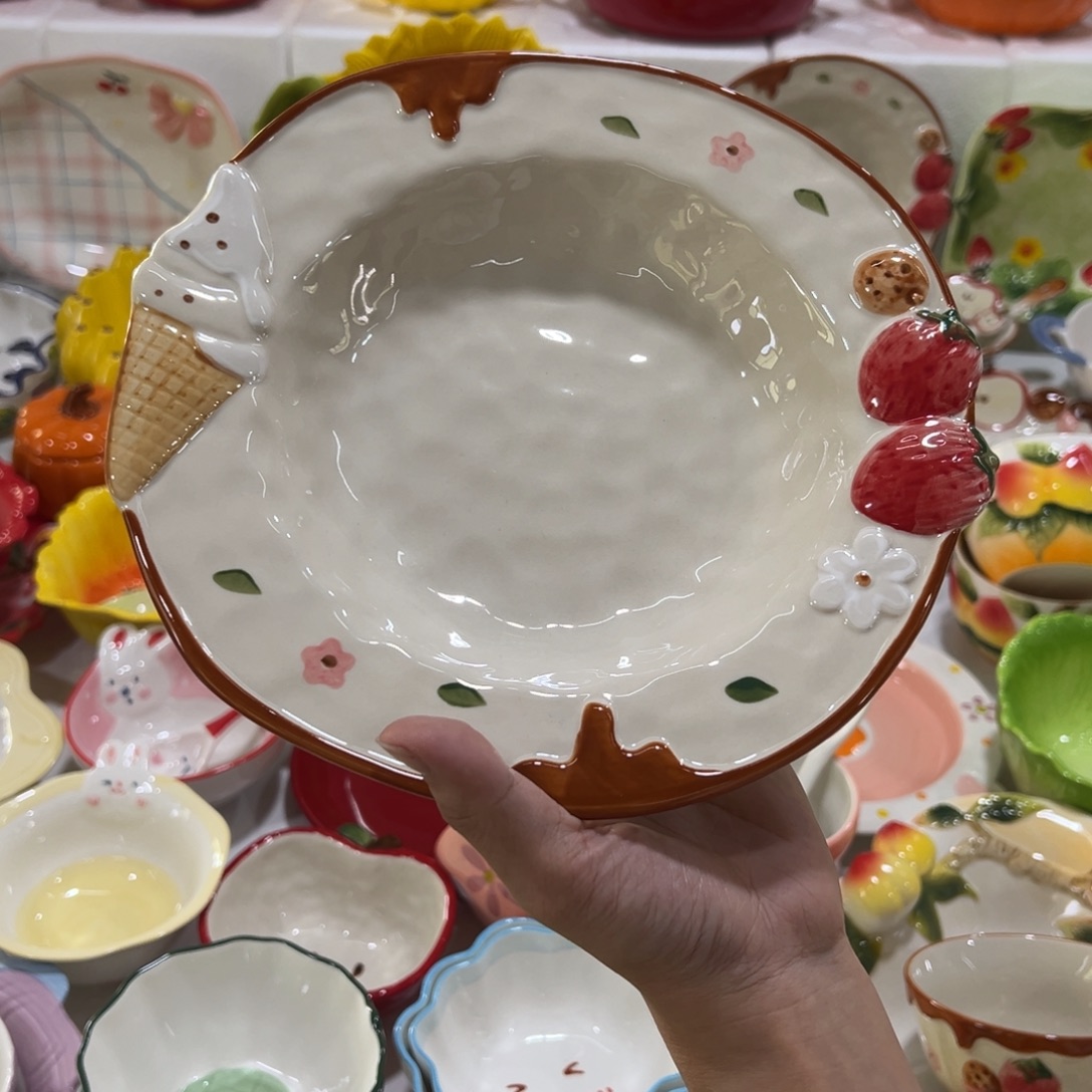 陶摆件高温陶瓷釉下彩正品！9.5