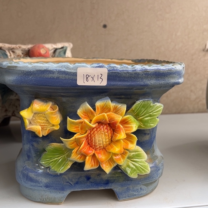 紫砂花盆粗陶材质多肉花盆