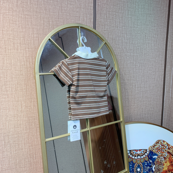 AU307   宝宝条纹polo短袖T恤  夏款