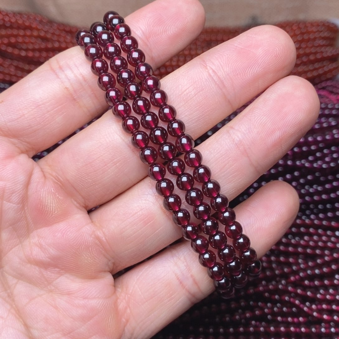 石榴石未镶嵌手链卡4.8全净体毕业级枚紫