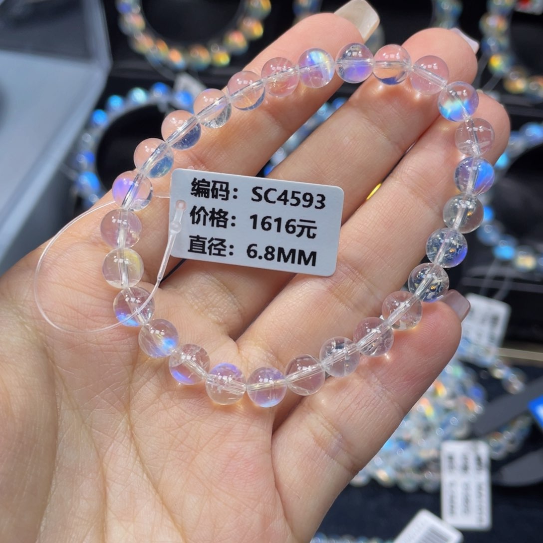 月光石手串未镶嵌陳***᭡SC4593印度蓝月光手串6.8