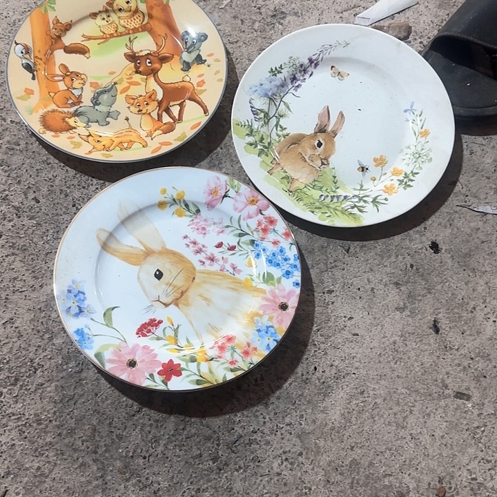 搪瓷微瑕疵3只点心盘