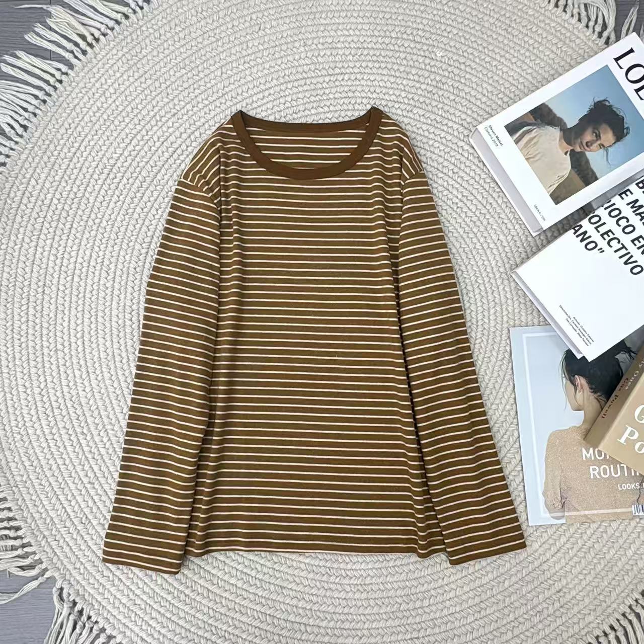 女士纯棉拉架圆领长袖T L5679#