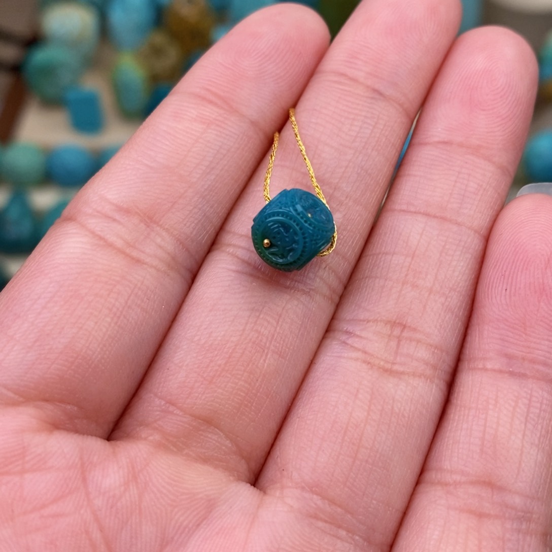 绿松石珠宝奇石未镶嵌7.5mm