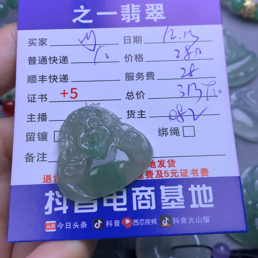 颈饰未镶嵌翡翠y*