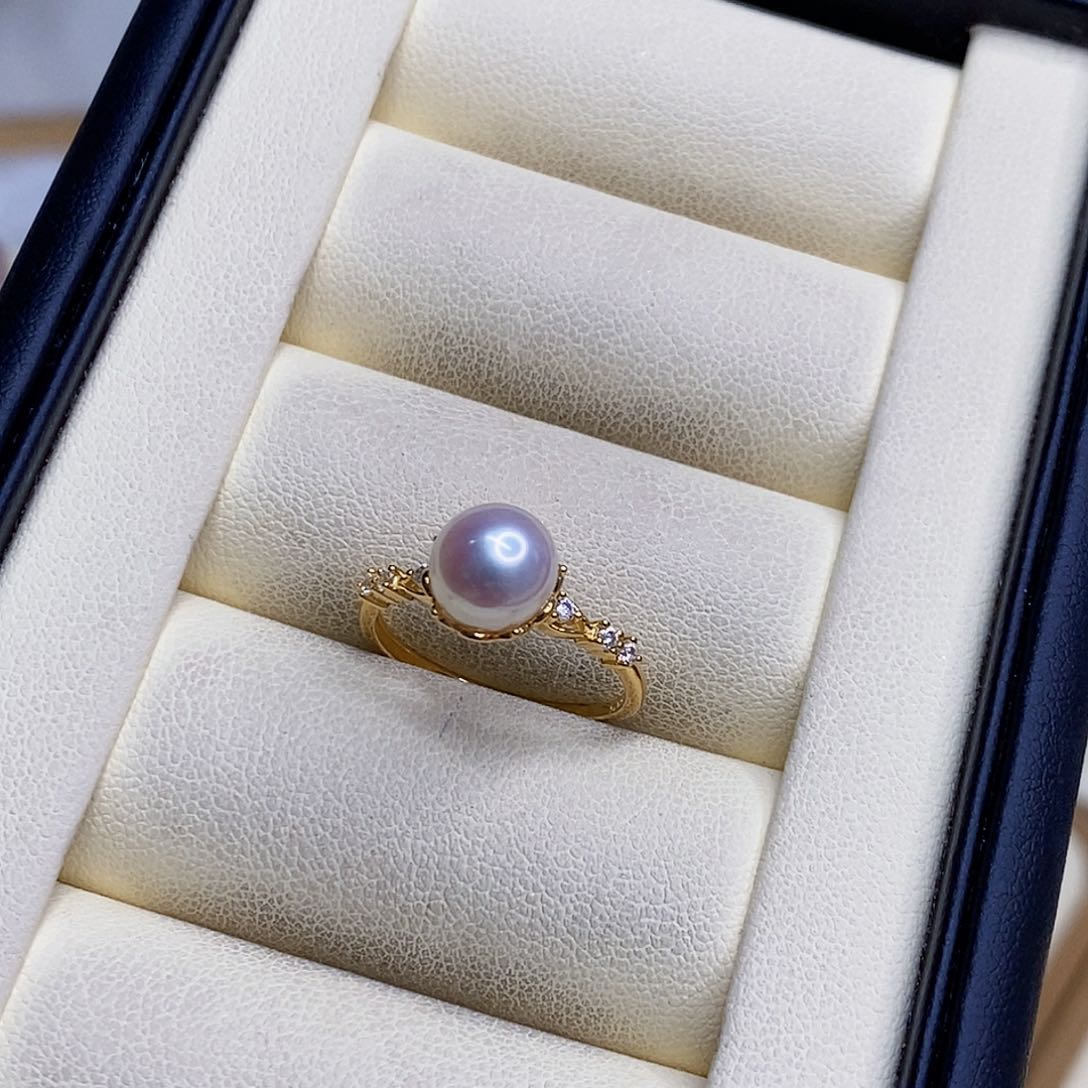 淡水珍珠戒指银S925镶嵌无***秋