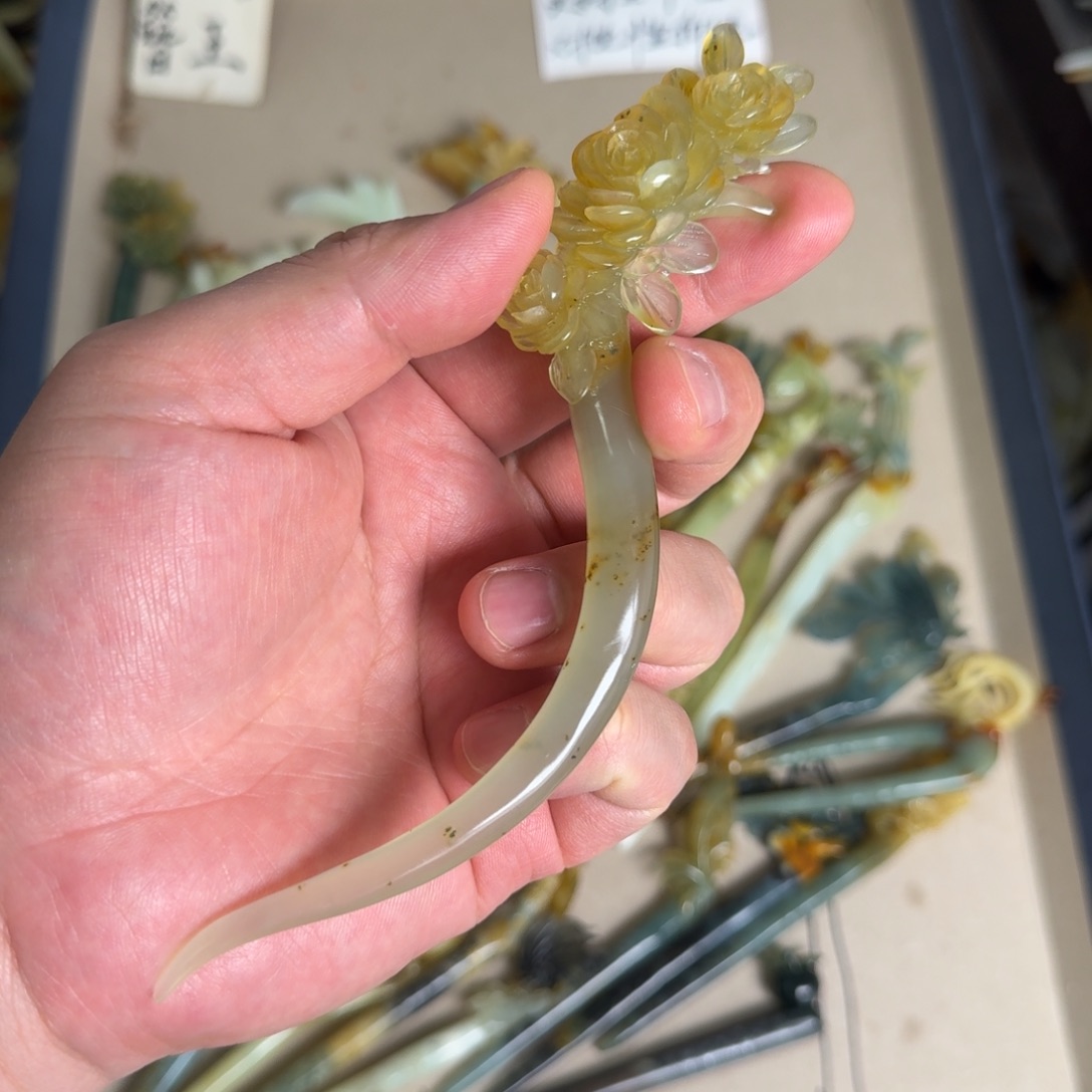 岫玉发簪未镶嵌明君玉簪贼拉好看