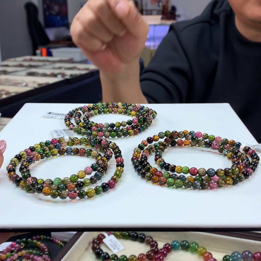 碧玺手链未镶嵌多样性发其一条5毫米左右