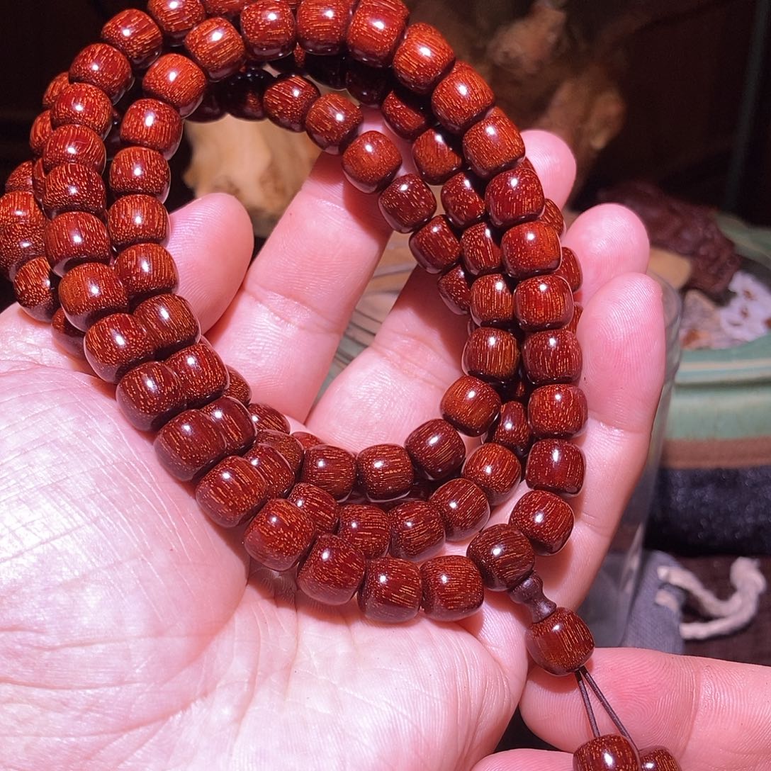 木镇店之宝，印尼金星紫檀1.0老邢108超级无敌爆满真金星老料泥料