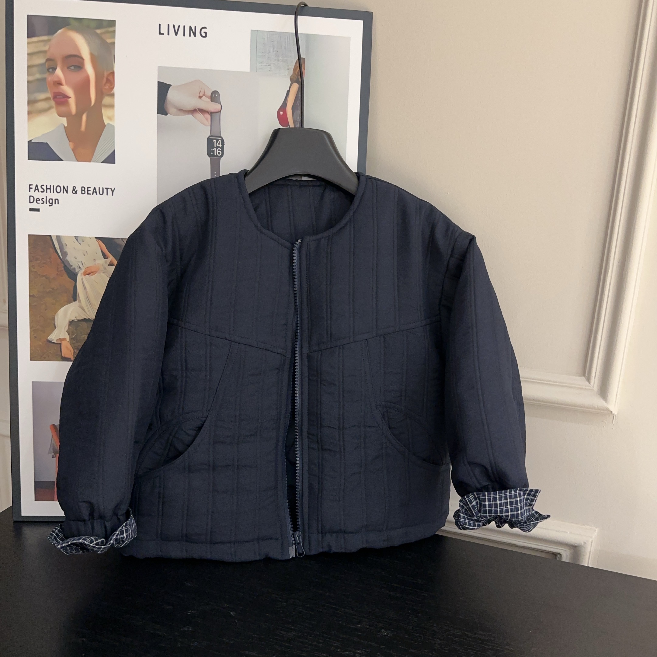 【两个小盆友】冬款男女童韩版时尚休闲短款纯色百搭棉服外套880911