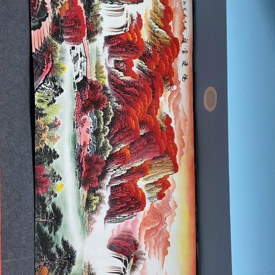 国画莱****馆小八尺山水一副