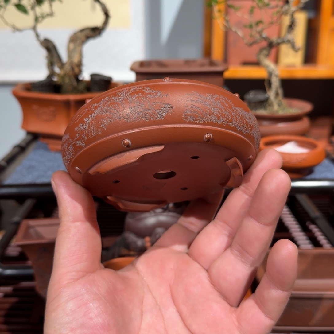 紫砂花盆原矿紫泥