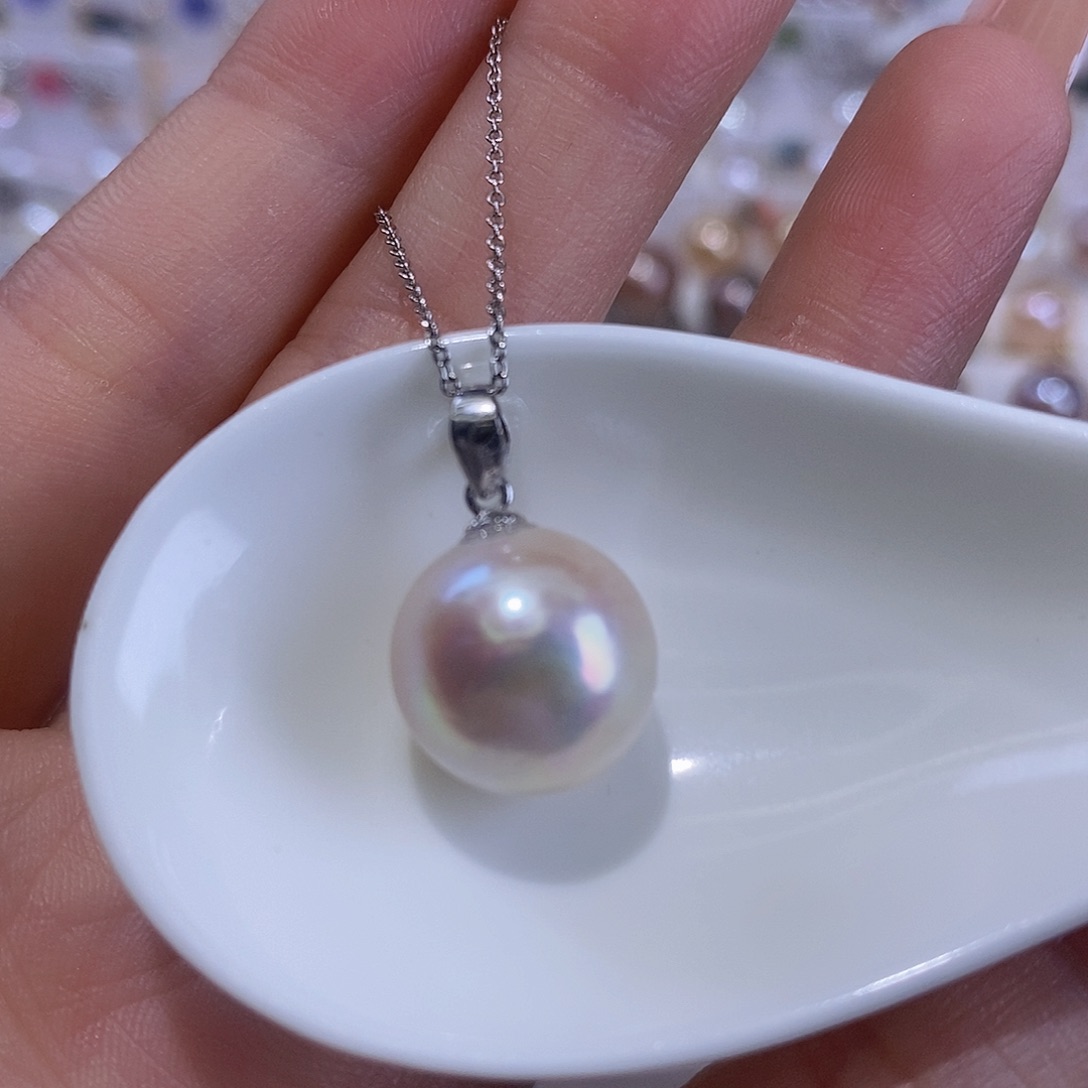 淡水珍珠银S925镶嵌颈饰