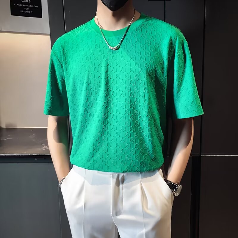 T575新款美式潮牌字母短袖T恤男款夏季ins潮牌宽松休闲上衣潮