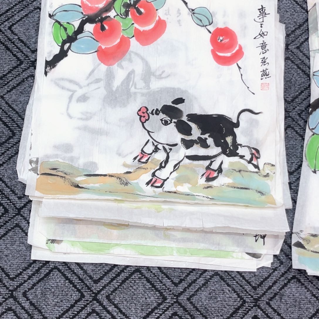 国画张燕老师三尺斗方花鸟作品赵
