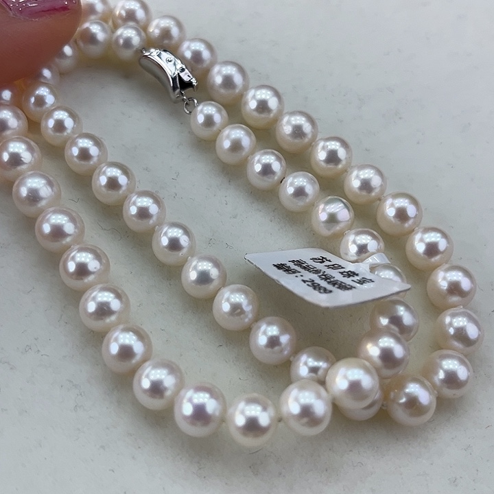 淡水珍珠颈饰银S925镶嵌➕7.8高品极光天女粉