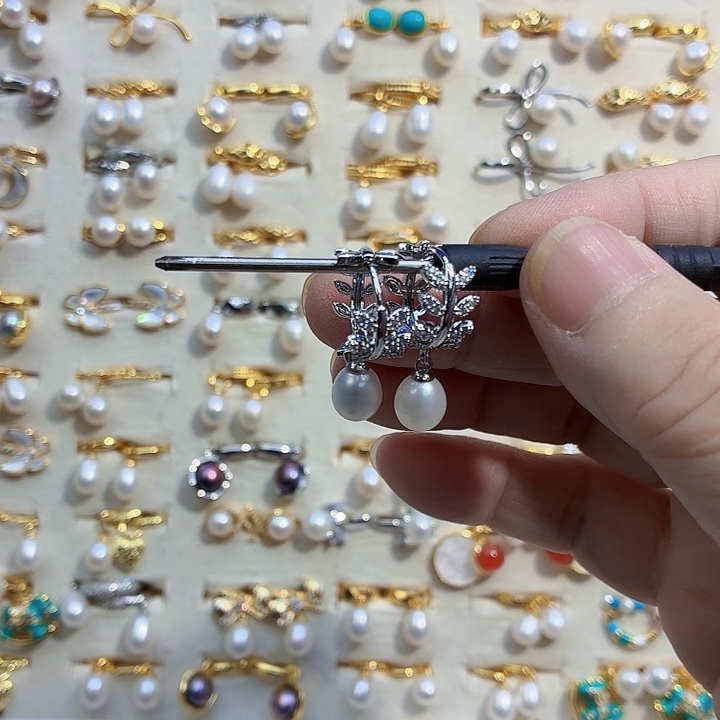 小***妈耳饰淡水珍珠合金