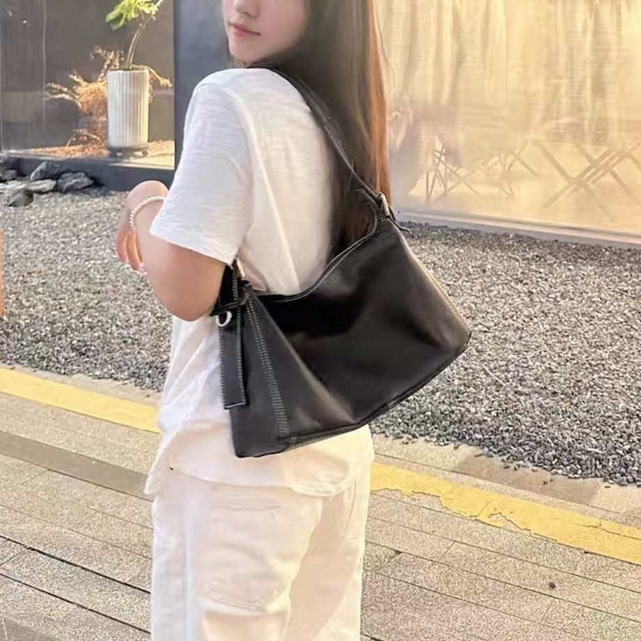 明星网红同款植鞣牛皮hobo潮流包包秋冬托特包单肩腋下包真皮女包