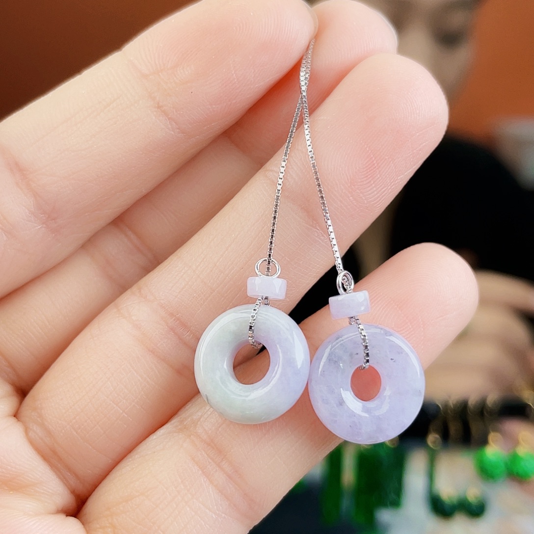 翡翠银S925镶嵌耳饰