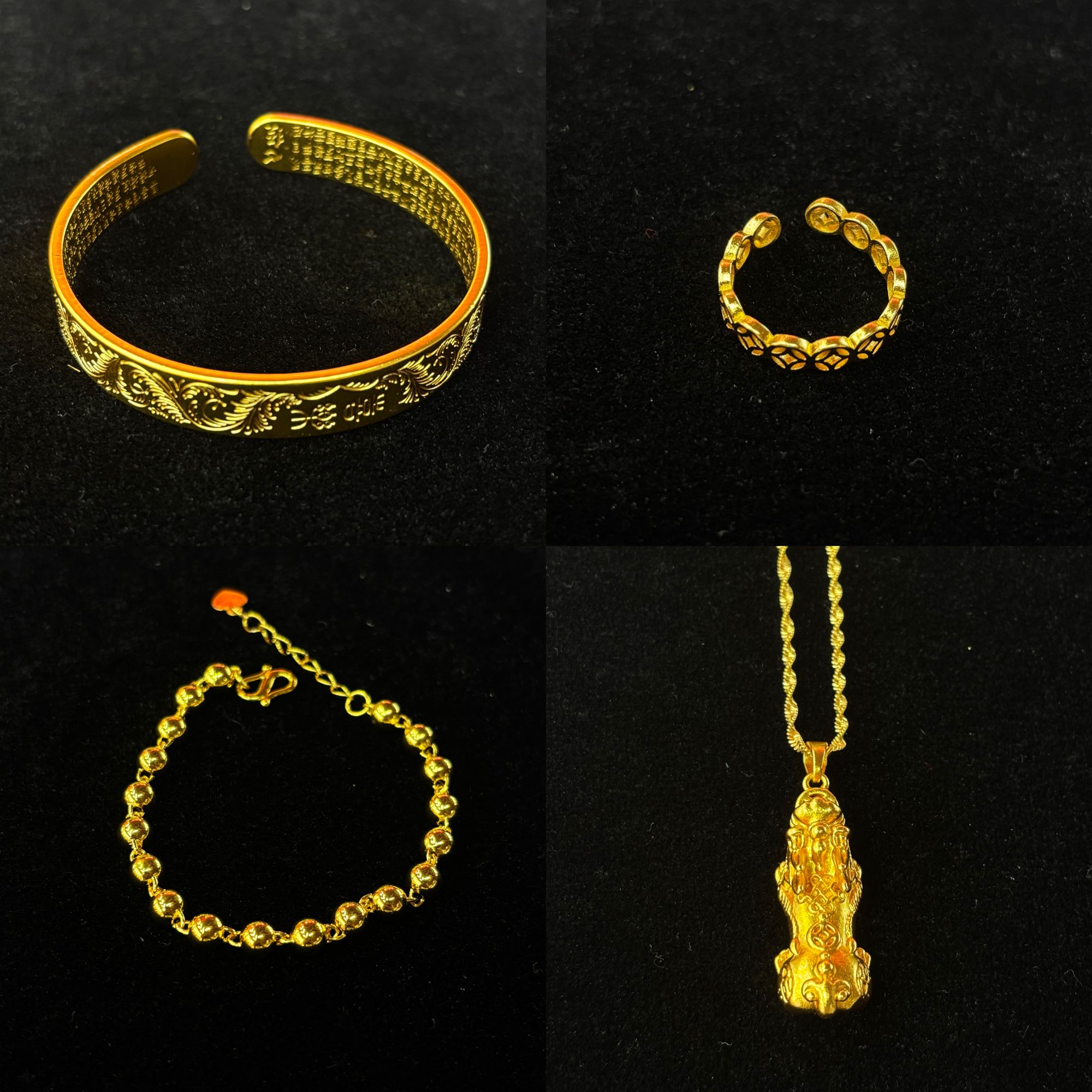  【安安粉丝专属】手镯手链戒指吊坠合金四件套DH60272