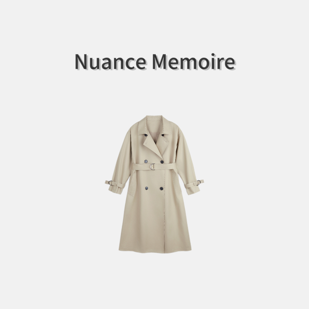 【Nuance Memoire】新品 英伦风女士宽松双排扣外套风衣RL0005
