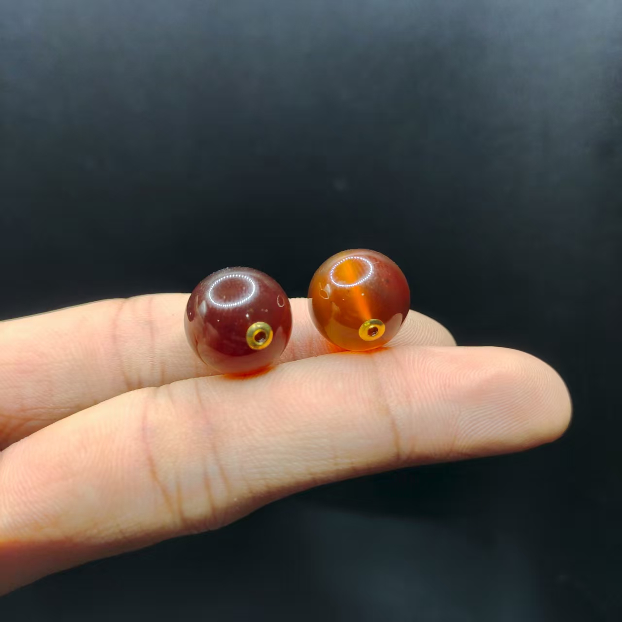 18K金紫罗兰琥珀圆珠吊坠赠链ZF9【多样性发其一】约13mm+