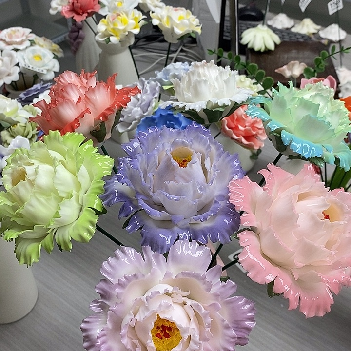 陶瓷陶瓷材料7朵组合