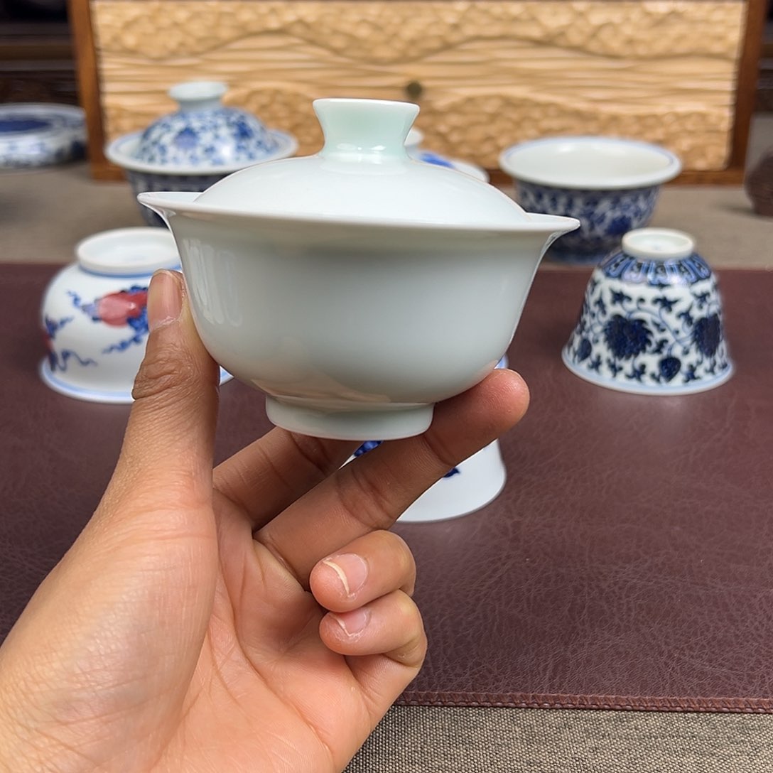 杯子景德镇白胎盖碗