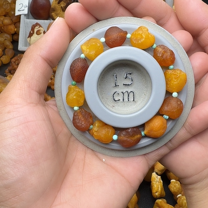 蜜蜡未镶嵌裸石天然蜜蜡多宝手串